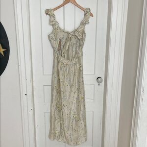 Floral Low Back Maxi Dress with Ruffles